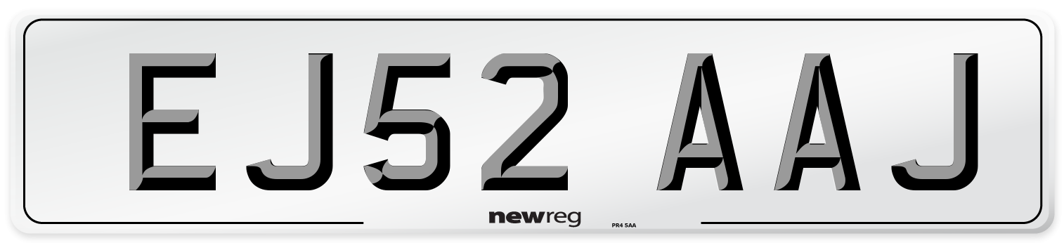 EJ52 AAJ Number Plate from New Reg